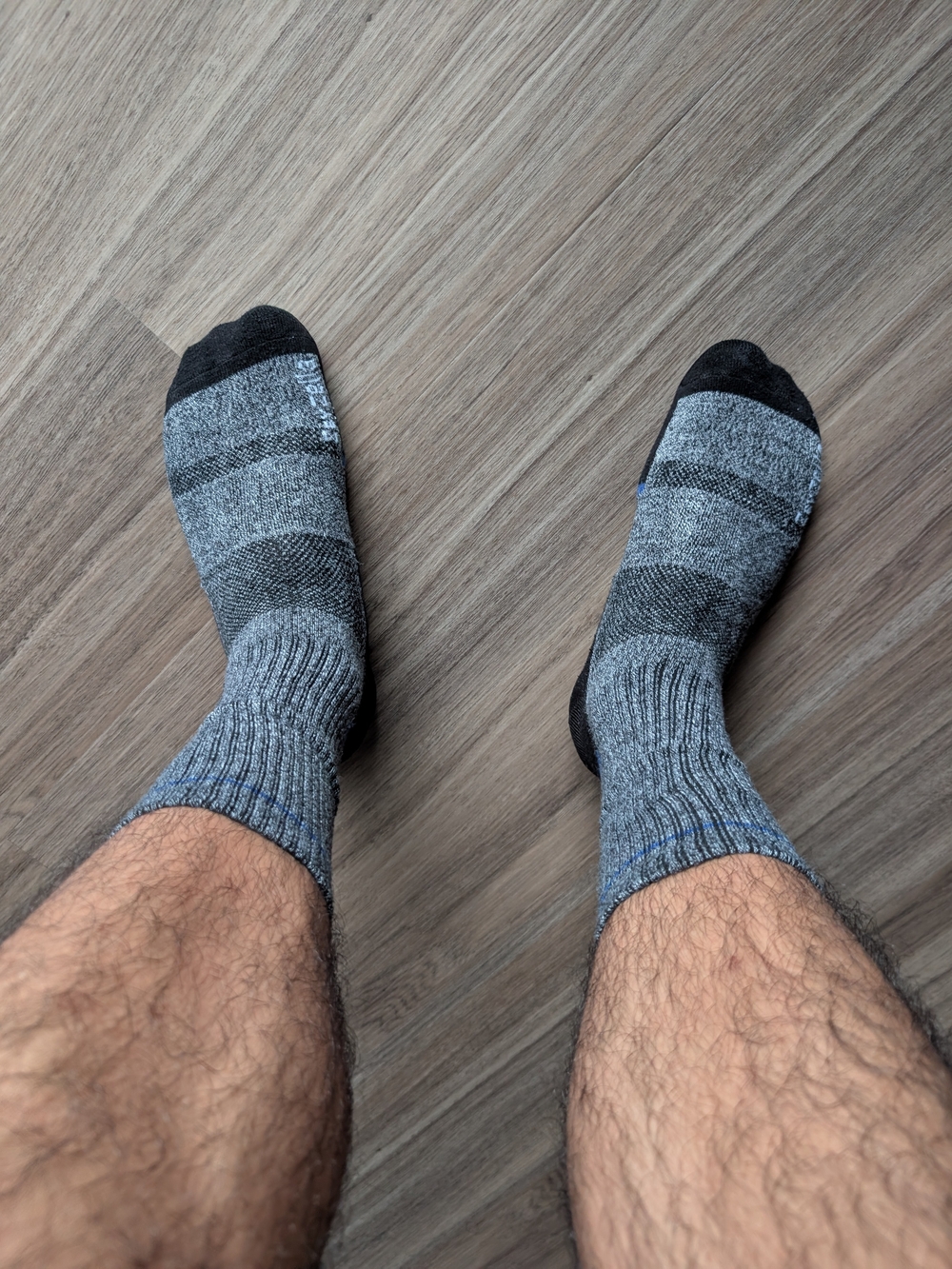 Zella Gray Striped Athletic Crew Socks